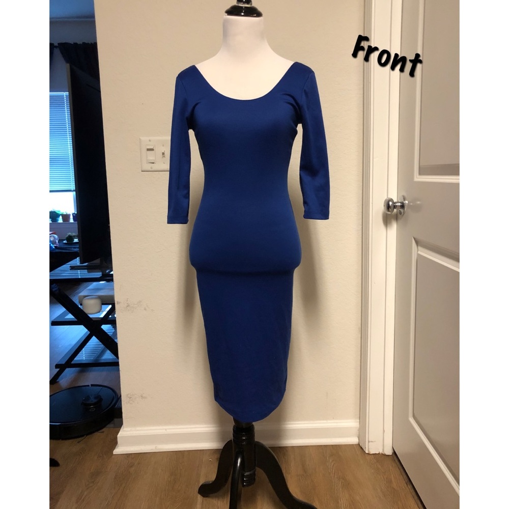 579 bodycon quarter sleeve low back pinup pencil